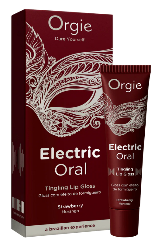 Electric Oral Strawberry - Tingling Lip Gloss - lucidalabbra vibrante per rapporti orali
